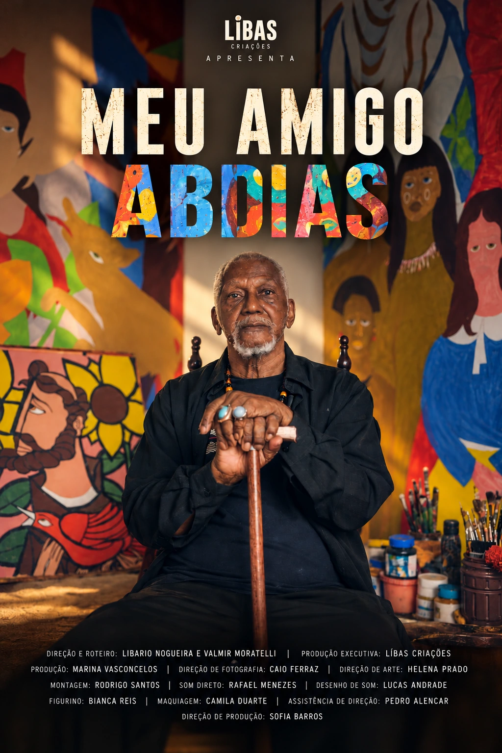 Pôster do documentário Meu Amigo Abdias fornecido pela Libas Criações